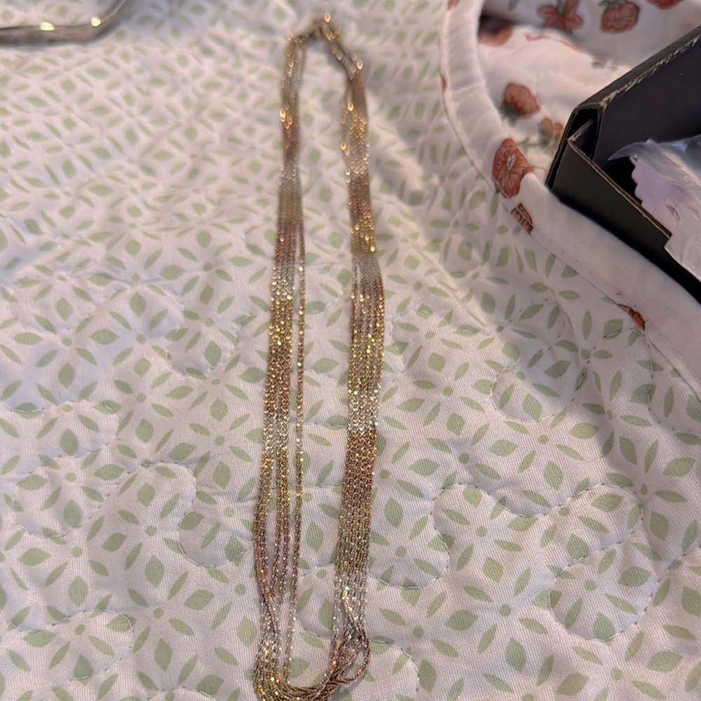 Elegant Gold and sterling Silver Multi-Strand Necklace